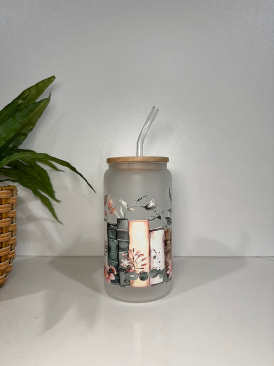 Frosted Books #1 Glass Tumbler
