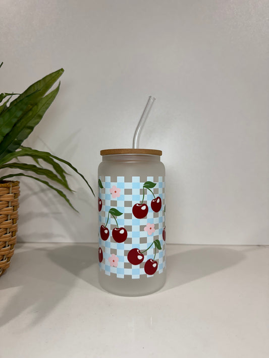 Frosted Cherry #2 Glass Tumbler