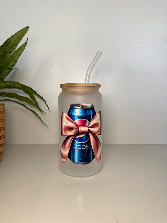 Frosted Pepsi #3 Glass Tumbler