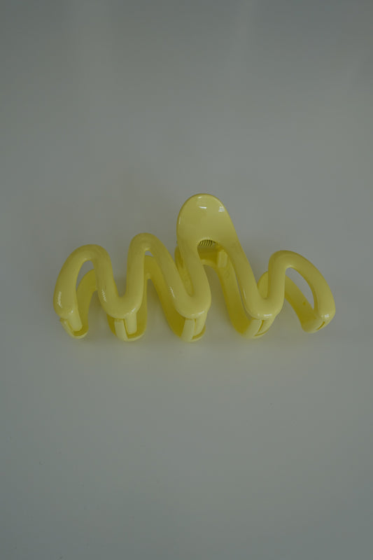 Yellow Waved Hair Claw Clip