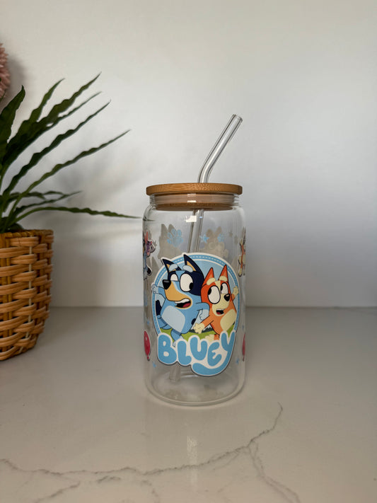 Bluey Glass Tumbler