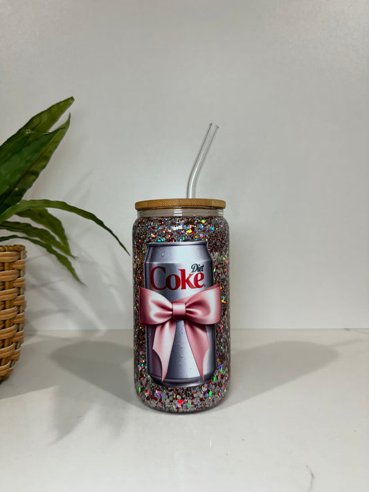Glitter Diet Coke #2 Glass Tumbler