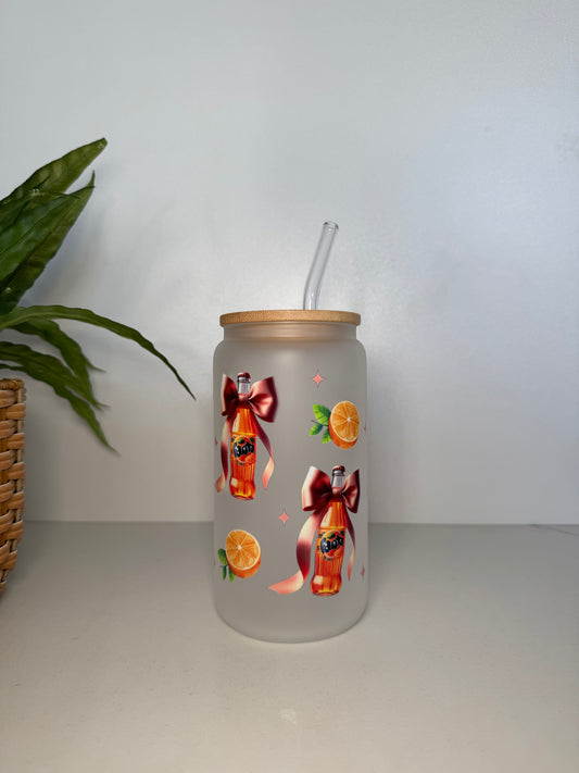 Frosted Fanta Glass Tumbler