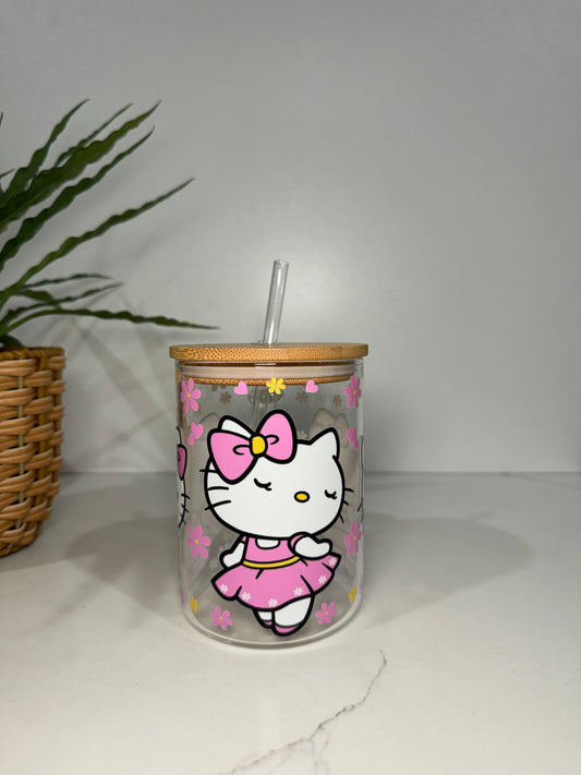 Hello Kitty #2 Glass Tumbler with Handle