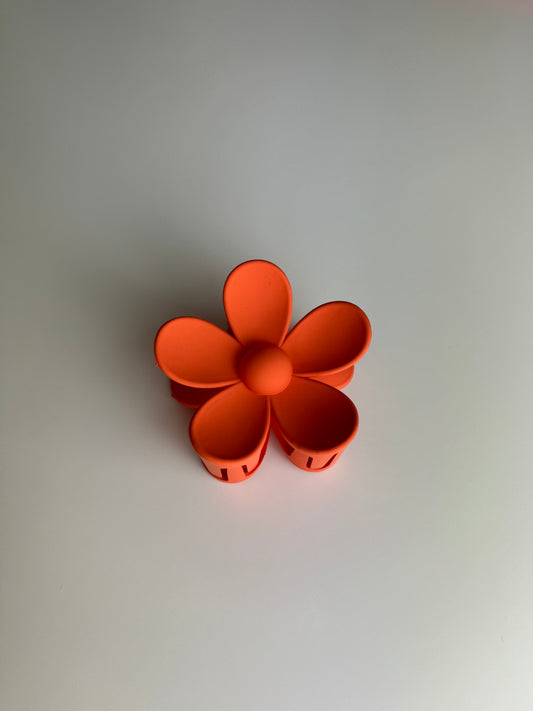 Orange Flower Hair Claw Clip