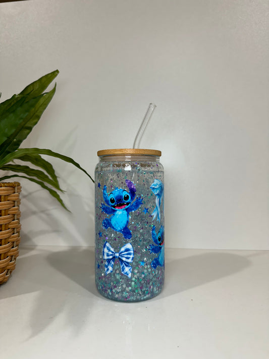 Glitter Stitch #5 Glass Tumblers