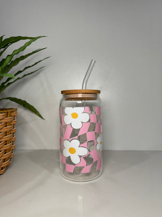 Pink Flower #2 Glass Tumbler