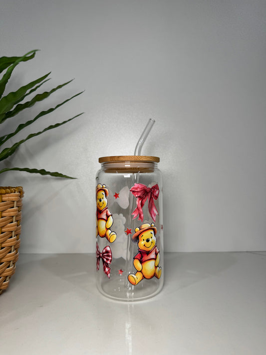 Pooh Bear Glass Tumbler