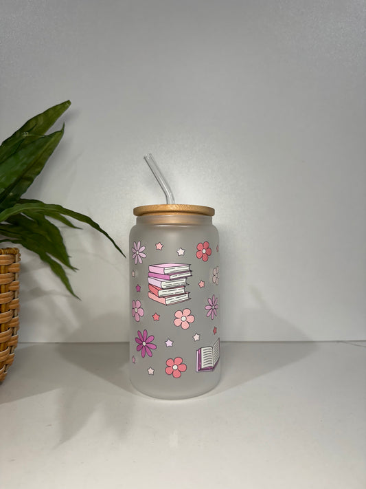 Frosted Books #2 Glass Tumbler