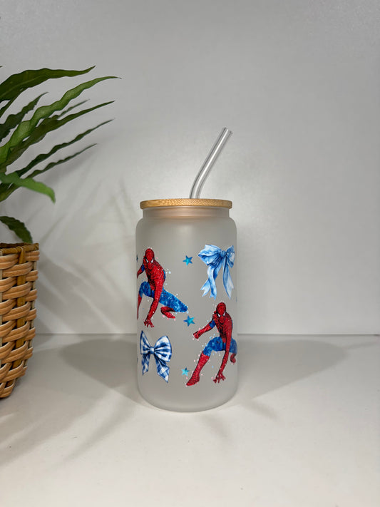 Frosted SpiderMan #1 Glass Tumbler