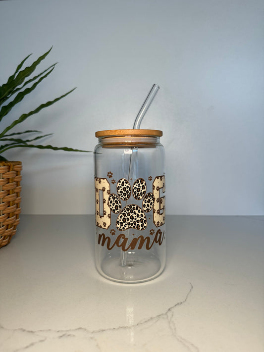“Dog Mama” Glass Tumbler