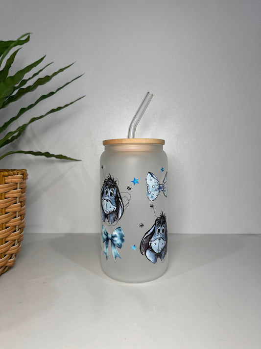 Frosted Eeyore #2 Glass Tumbler