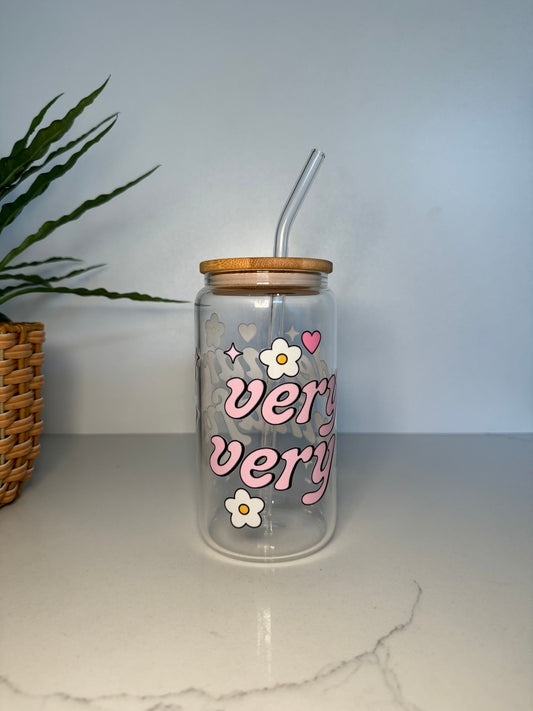 “Very Demure Very Mindful” Glass Tumbler