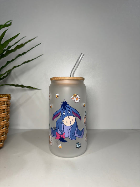 Frosted Eeyore #1 Glass Tumbler