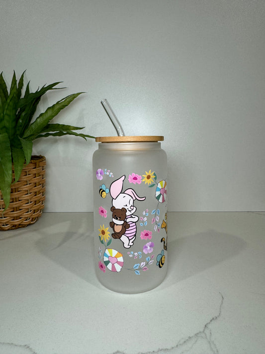 Frosted Winnie The Pooh Glass Tumbler