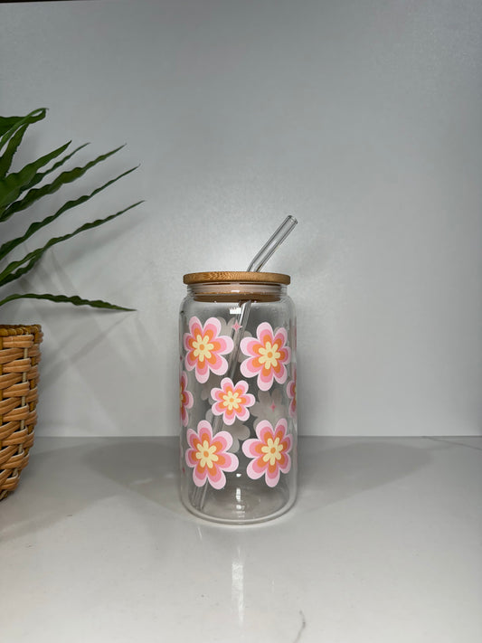 Peach Flower #1 Glass Tumbler