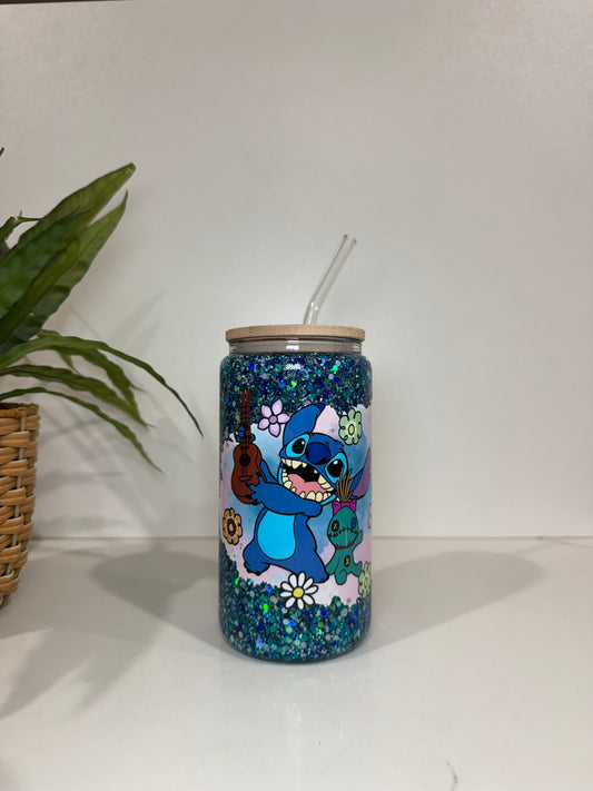 Glitter Stitch #4 Glass Tumblers