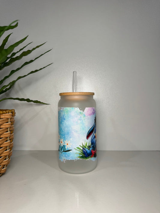 Frosted Eeyore #3 Glass Tumbler