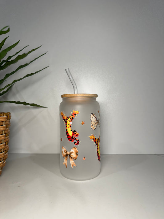 Frosted Tigger #1 Glass Tumbler