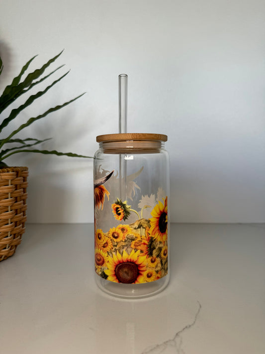 Highland Cow Glass Tumbler