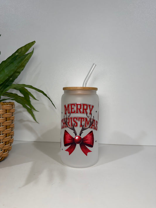 Frosted Merry Christmas #2 Glass Tumbler