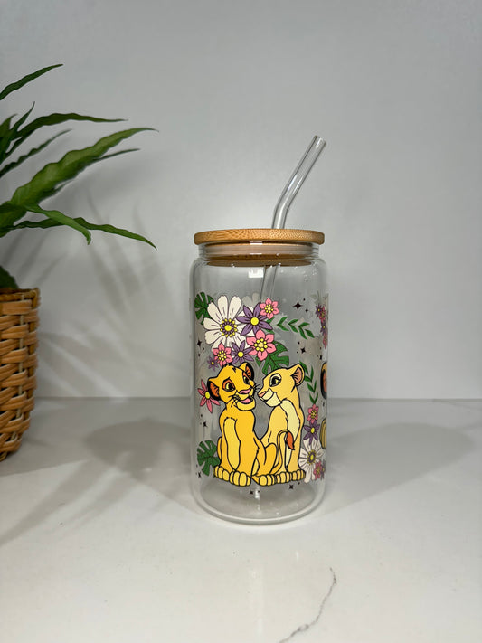 Simba and Nala Glass Tumbler