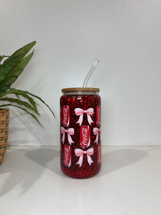 Glitter CocaCola Glass Tumblers