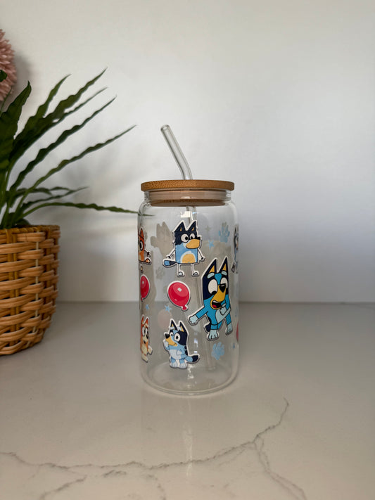 Bluey Glass Tumbler