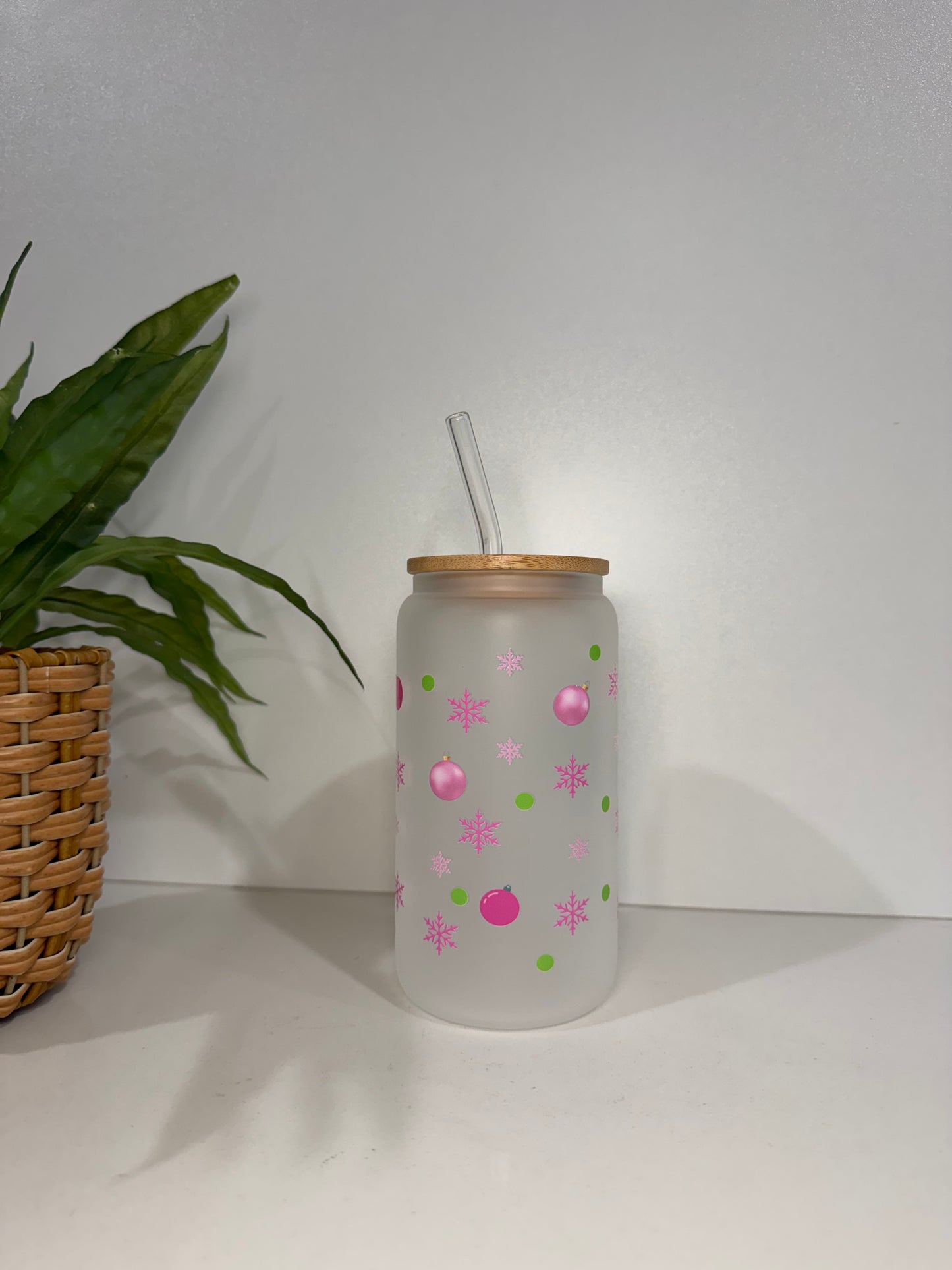 Frosted Grinch Era Glass Tumbler