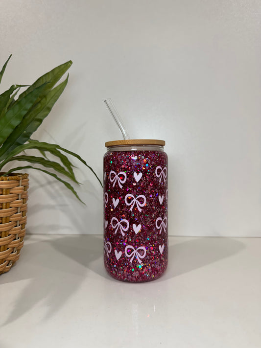 Glitter Books and Coffee Glass Tumblers