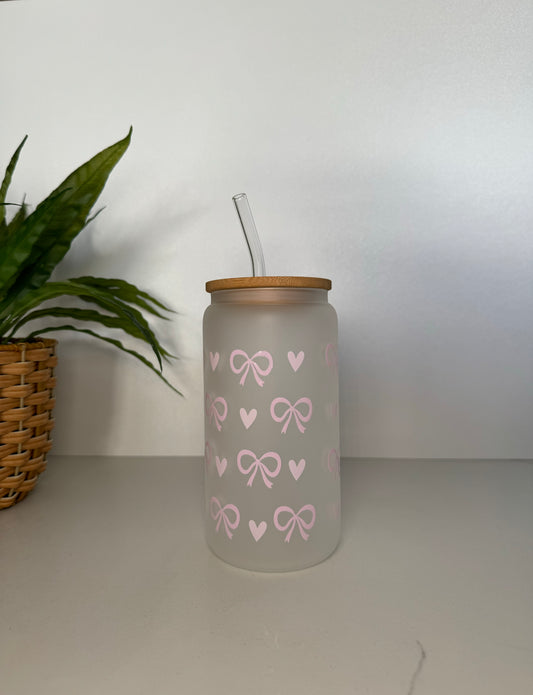 Frosted Books and Coffee Glass Tumbler