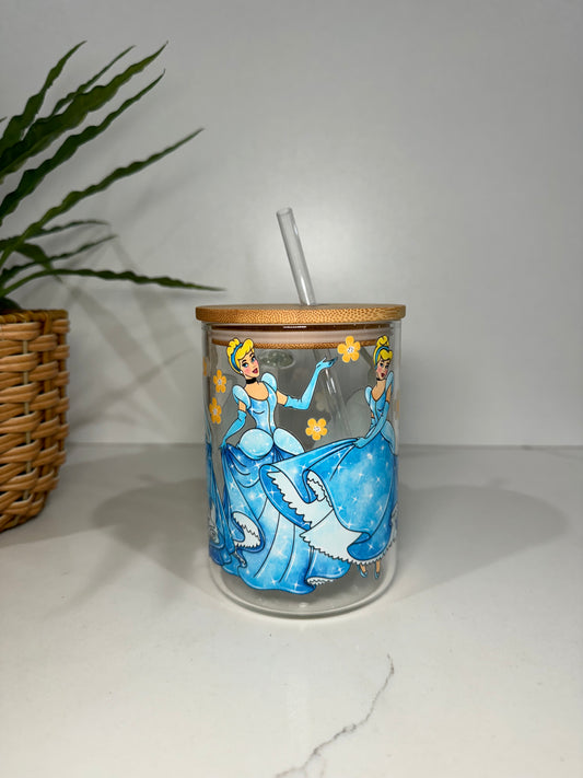 Cinderella Glass Tumbler with Handle