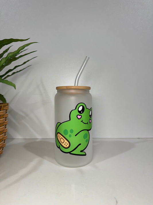 Frosted Frog #1 Glass Tumbler