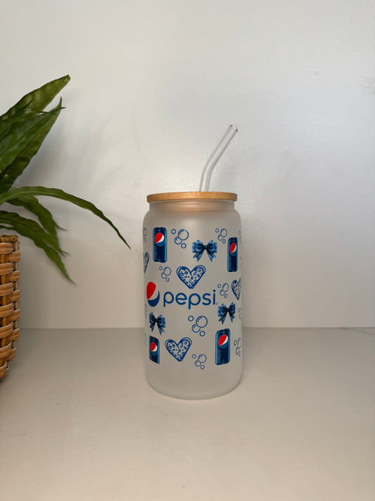 Frosted Pepsi #1 Glass Tumbler
