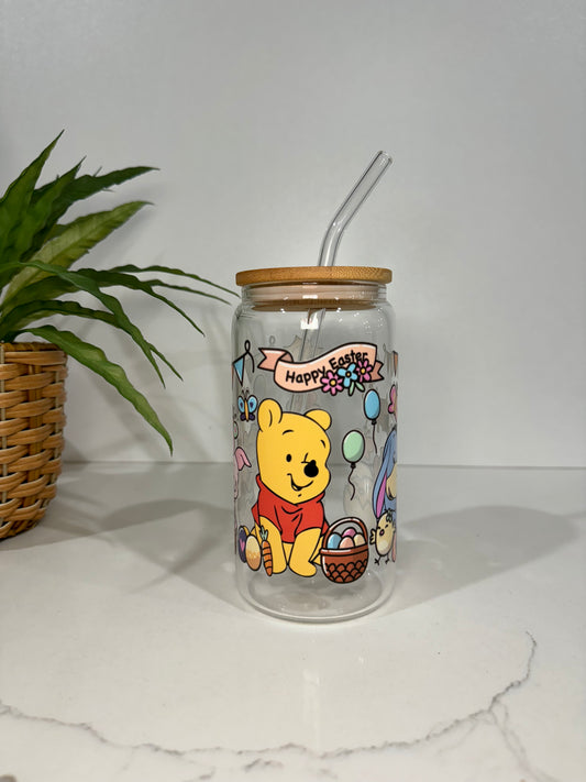 Easter Pooh Glass Tumbler