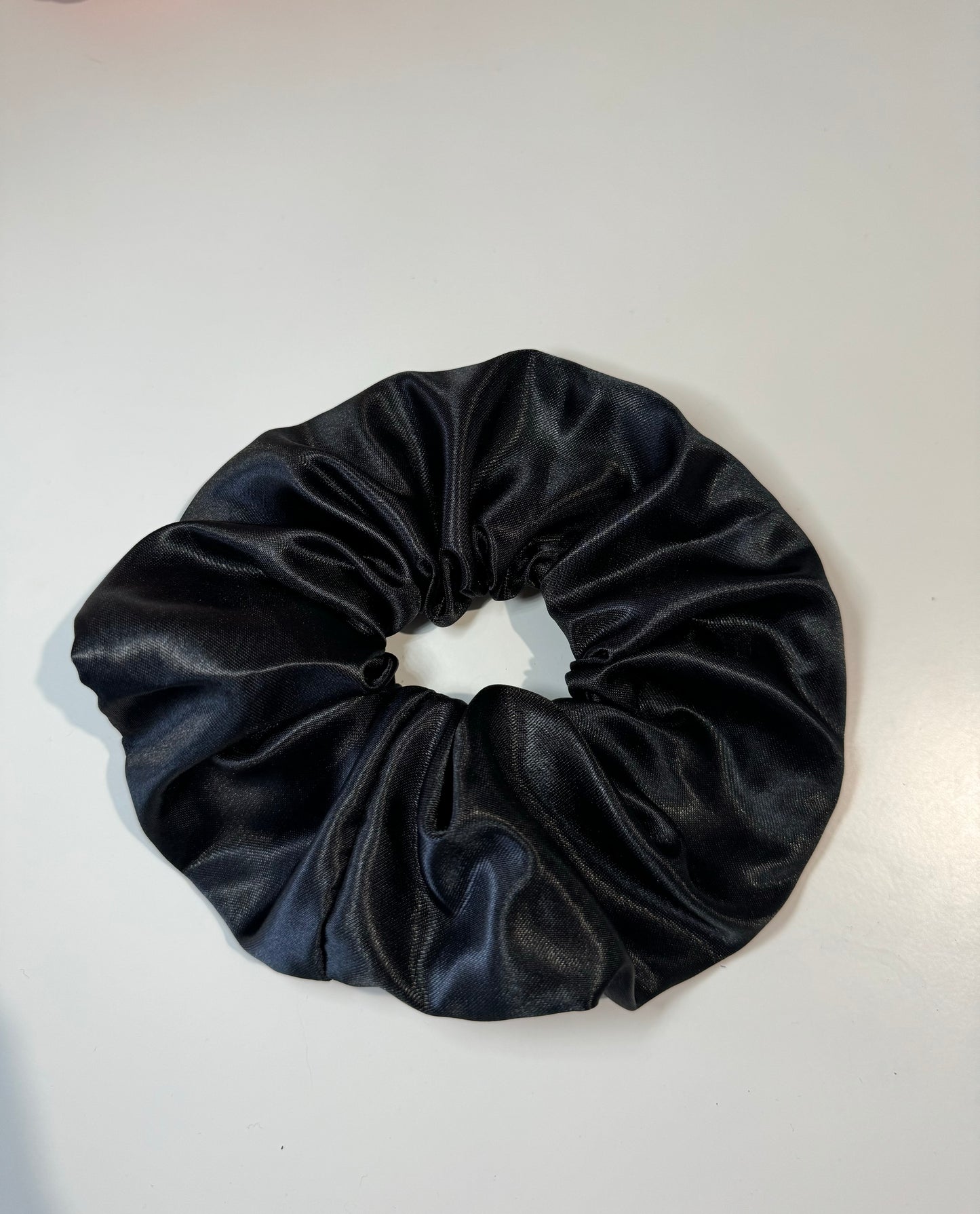 Black Satin Scrunchie- XL