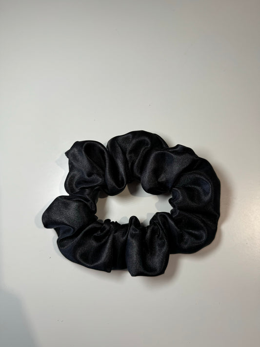 Black Satin Scrunchie- M