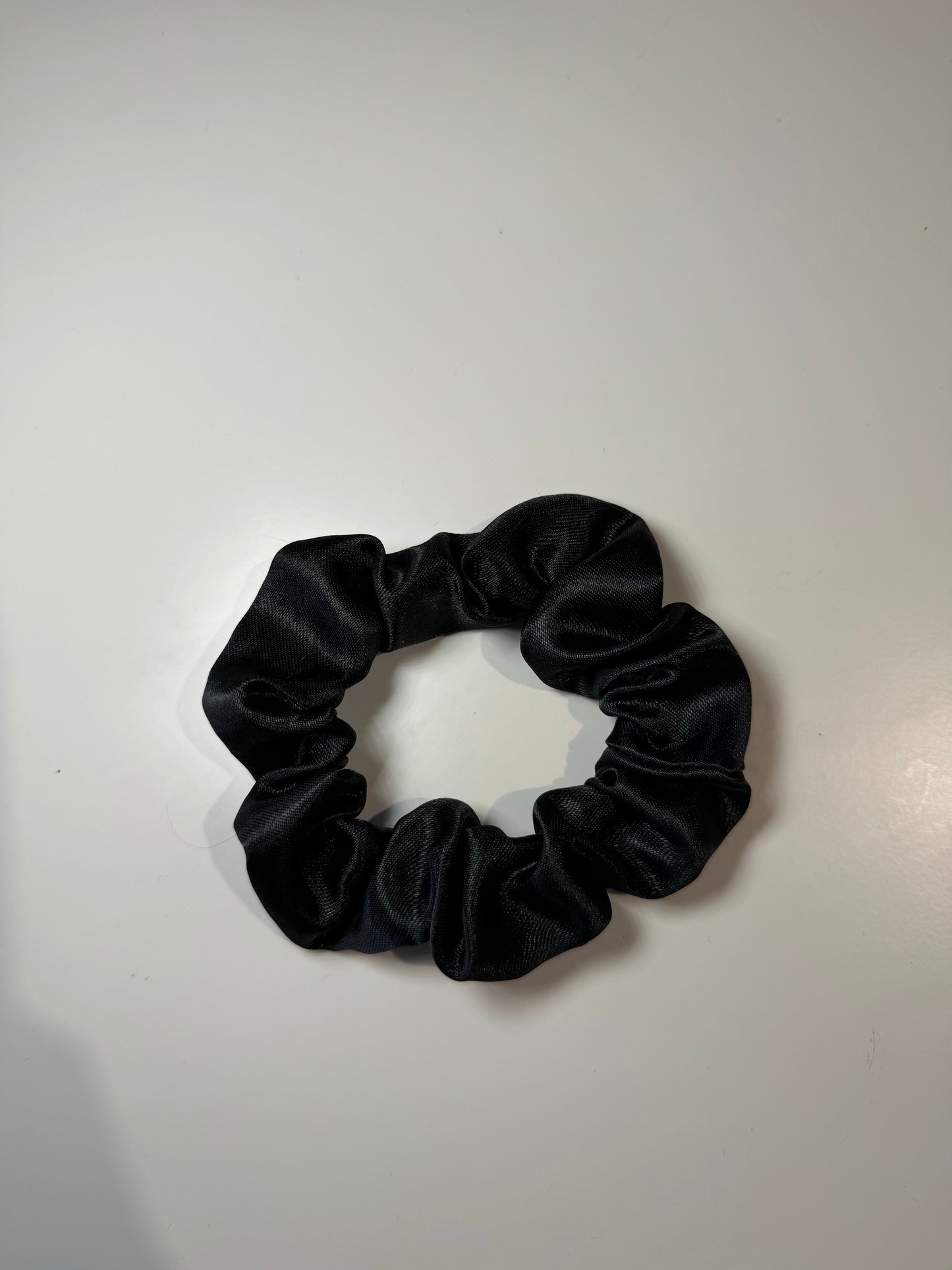 Black Satin Scrunchie- Mini