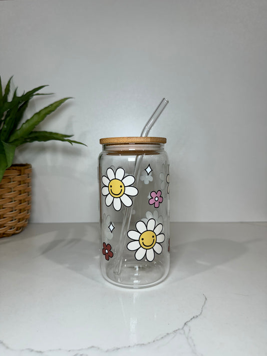 Flower Glass Tumbler