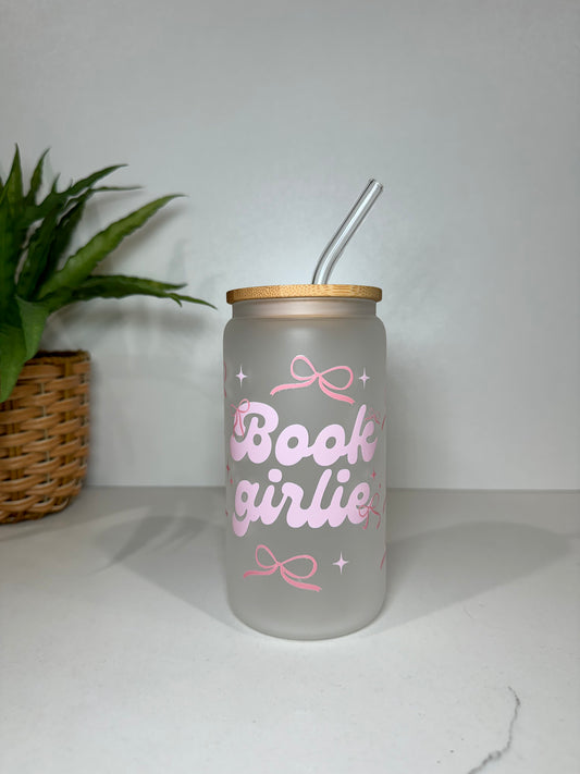 Frosted Book Girlie Glass Tumbler