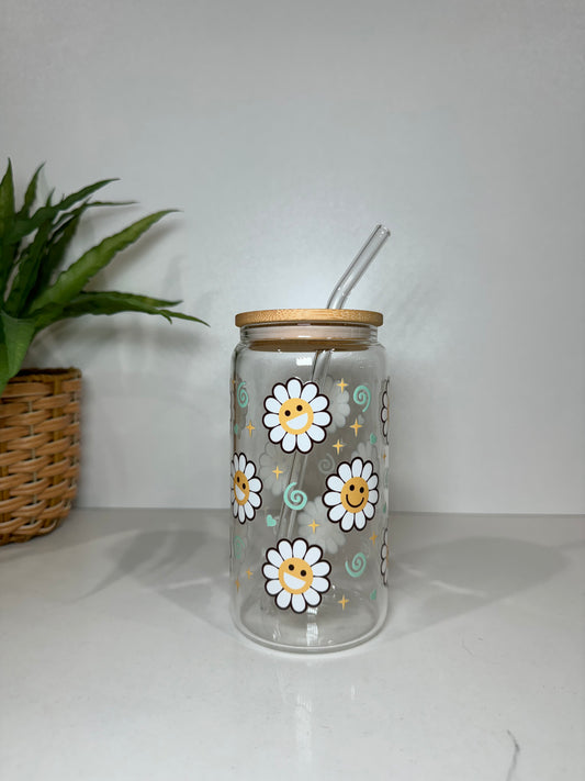 Daisies Glass Tumbler