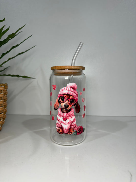 Dachshund Glass Tumbler