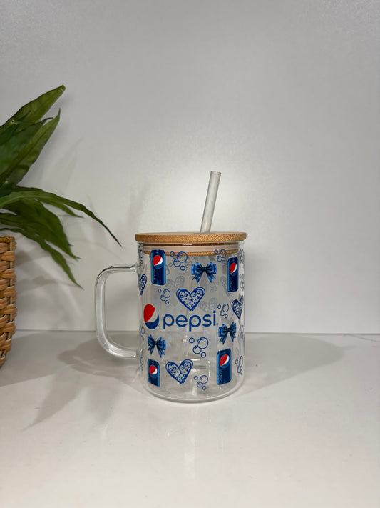 Pepsi #1 Glass Tumbler with Handle