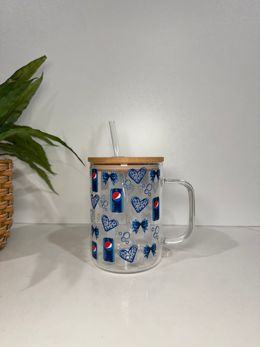 Pepsi #1 Glass Tumbler with Handle