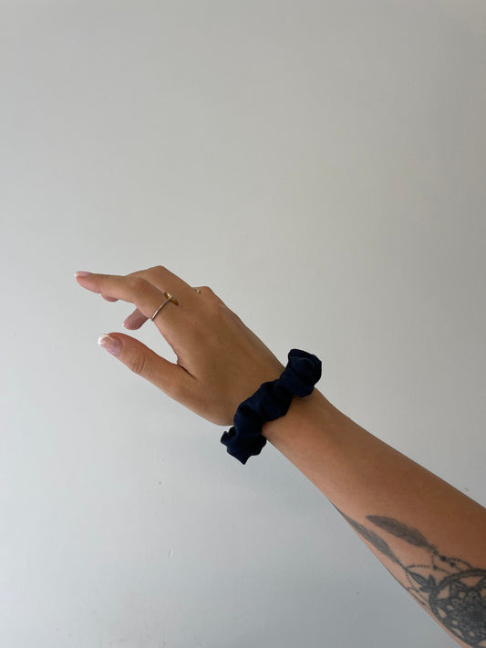 Navy Scrunchie- Mini