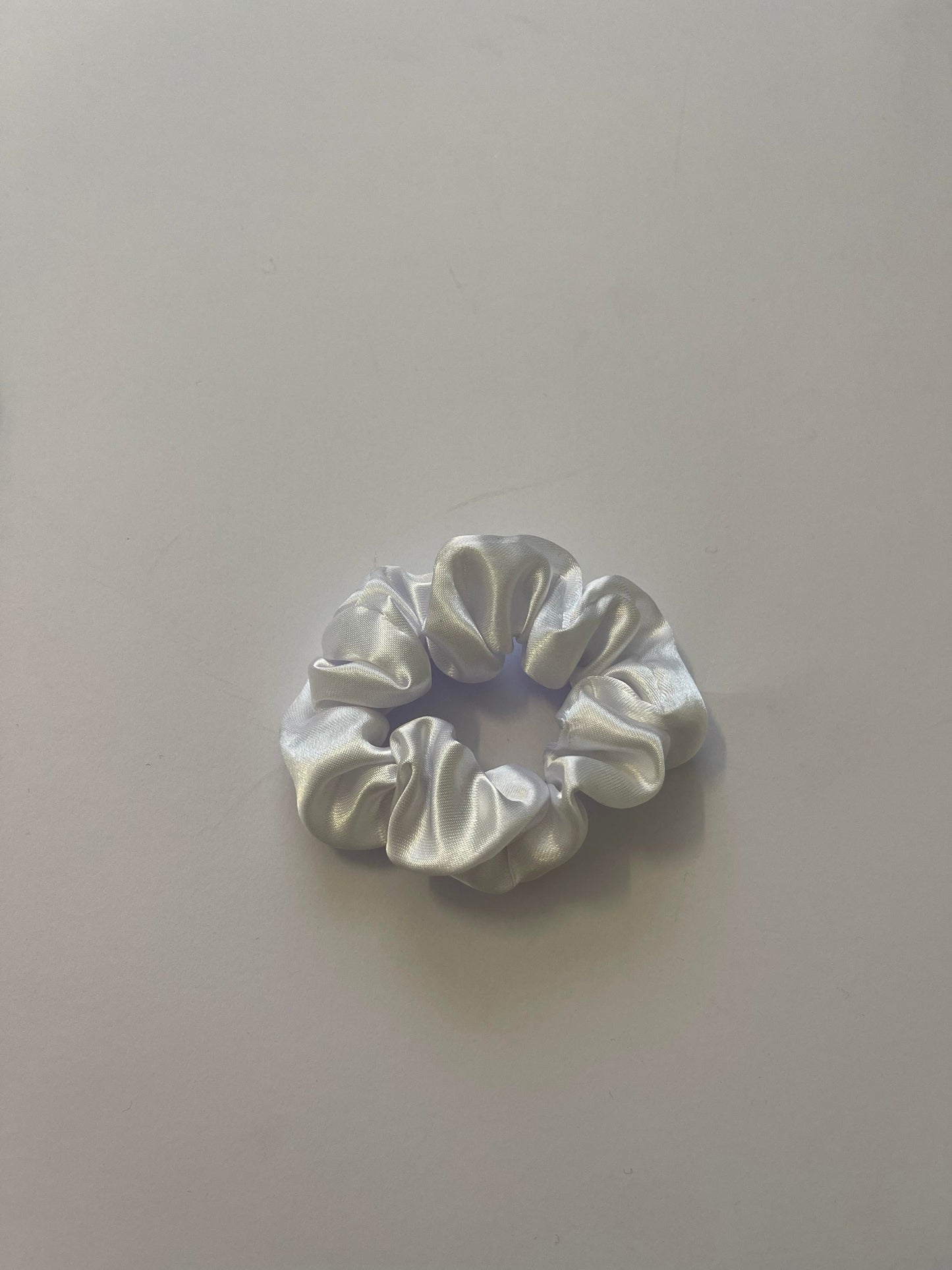 Gloss White Scrunchie- Mini