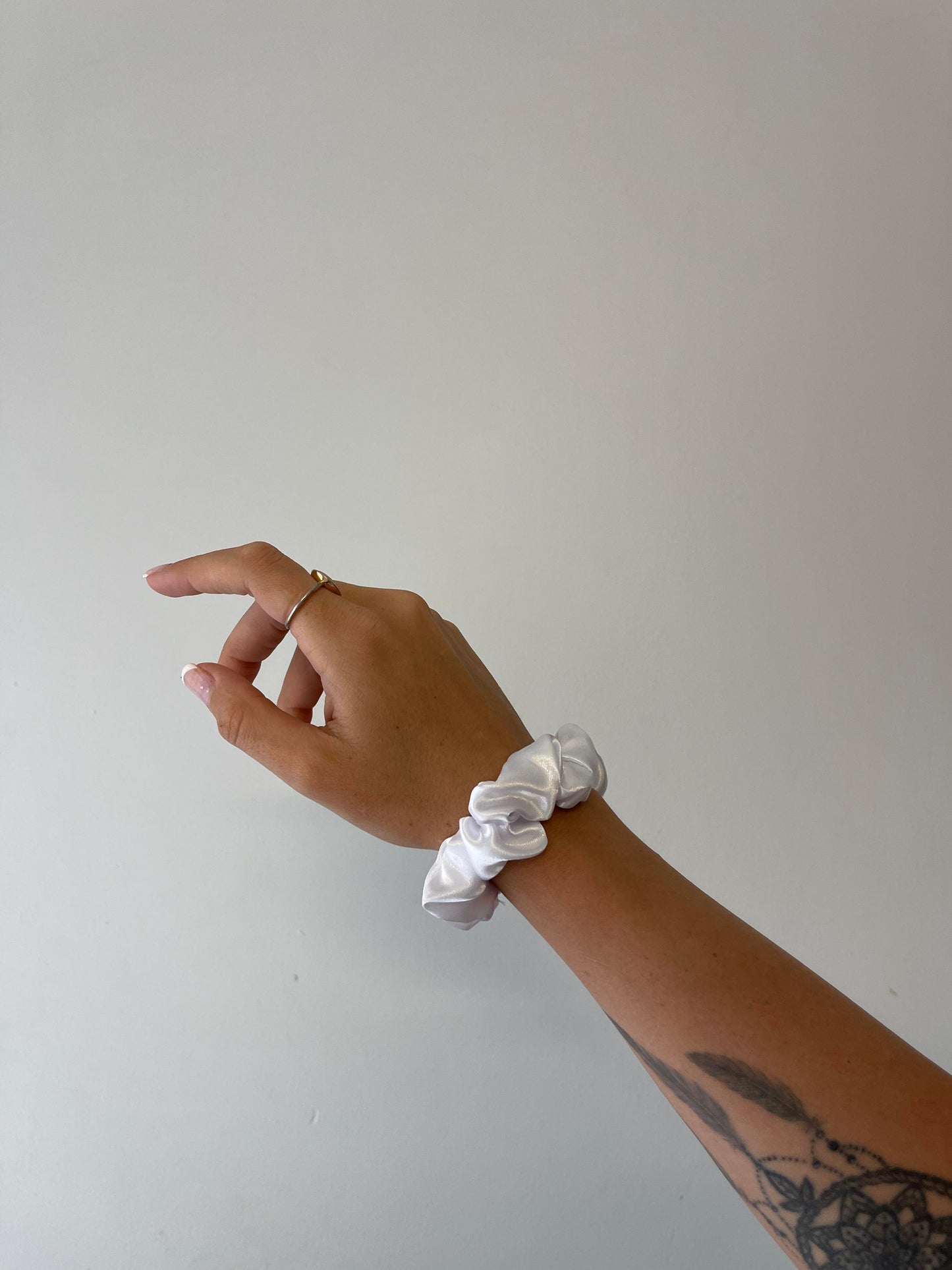 Gloss White Scrunchie- Mini