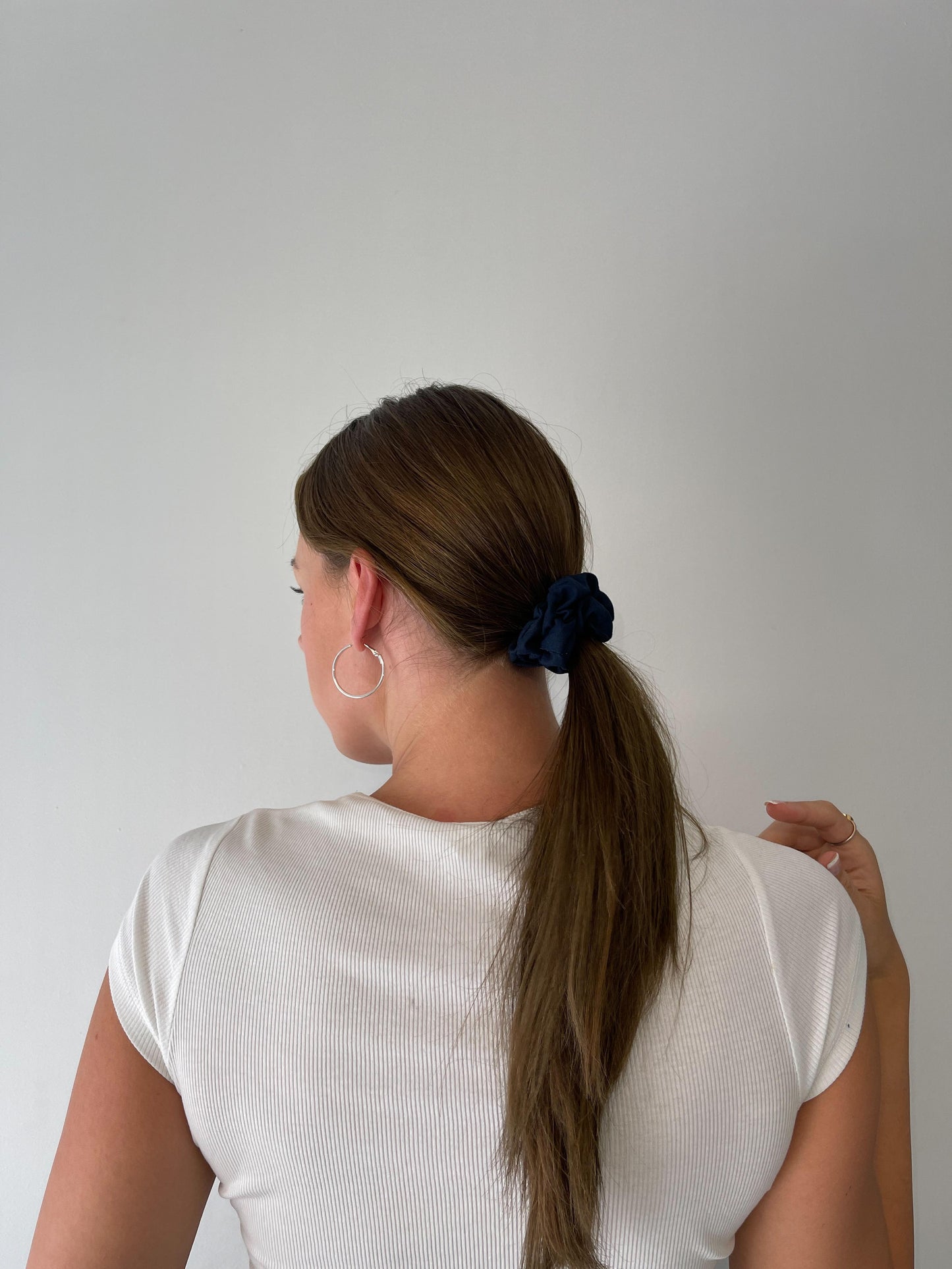 Navy Scrunchie- Mini