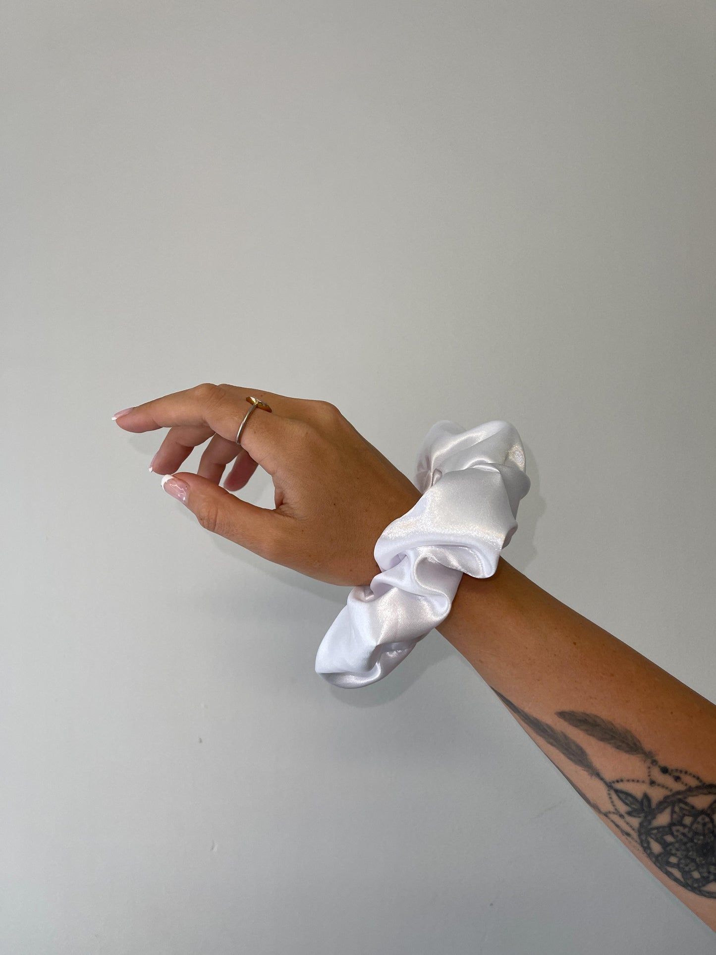 Gloss White Scrunchie- XL